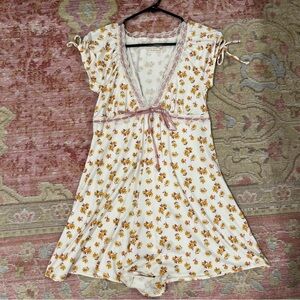 Floral Print Women's Babydoll Romper